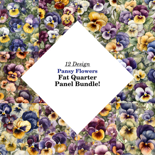 Pansy Flowers Fat Quarter Bundle