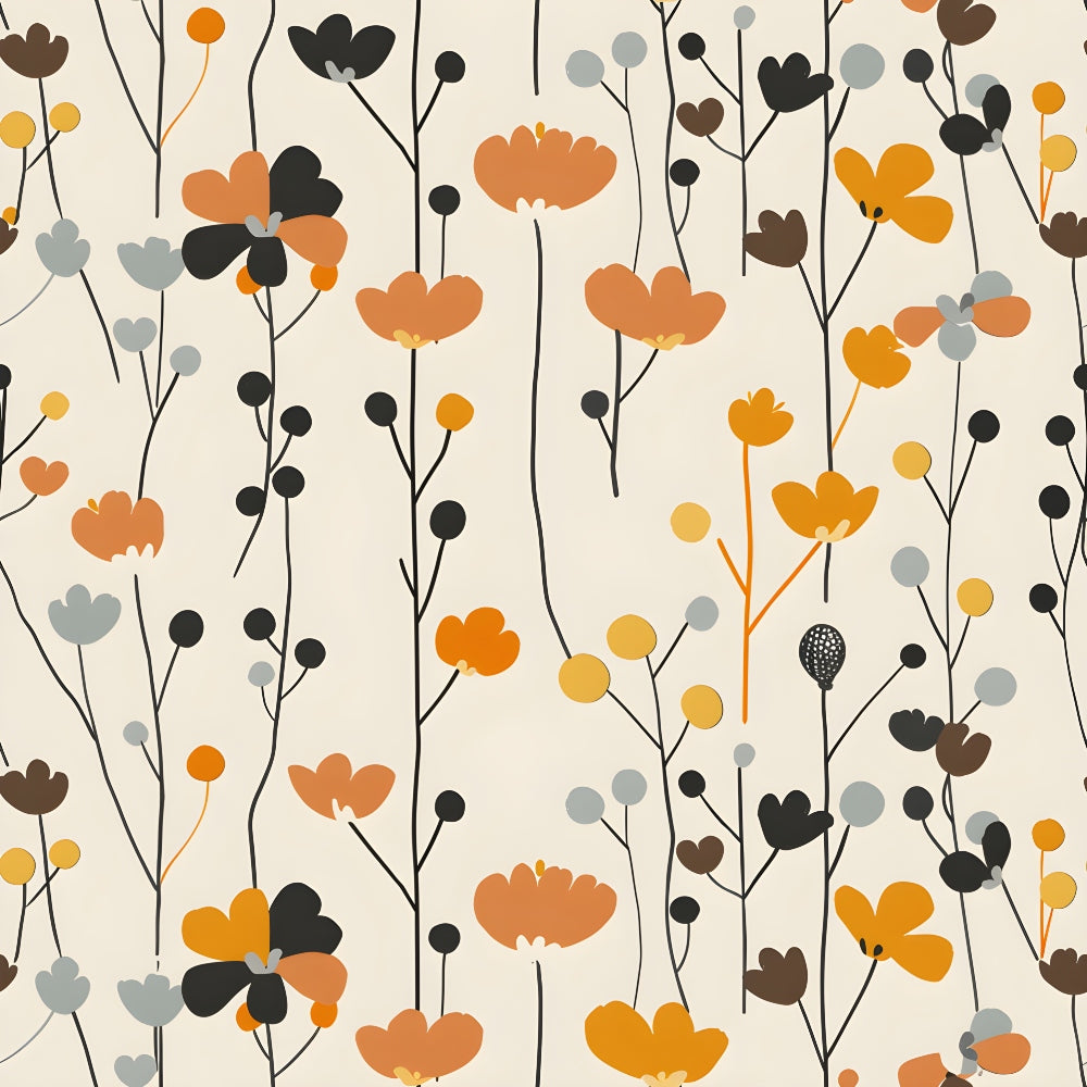 Daily Deal: Retro Floral Daisies Pattern 9 Quilting Cotton Fabric - 45" x 1 Yard"
