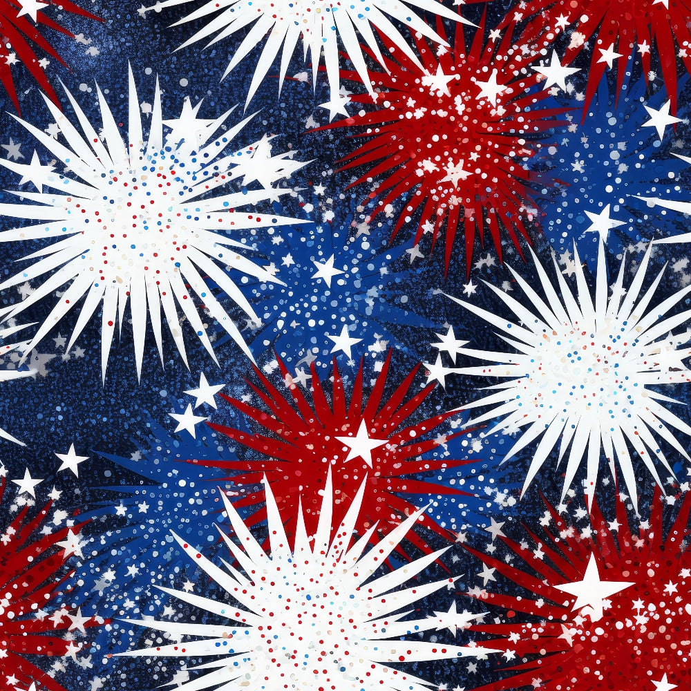 Daily Deal: 4th-of-July Glitter Pattern 6 Quilting Cotton Fabric - 45" x 1 Yard"
