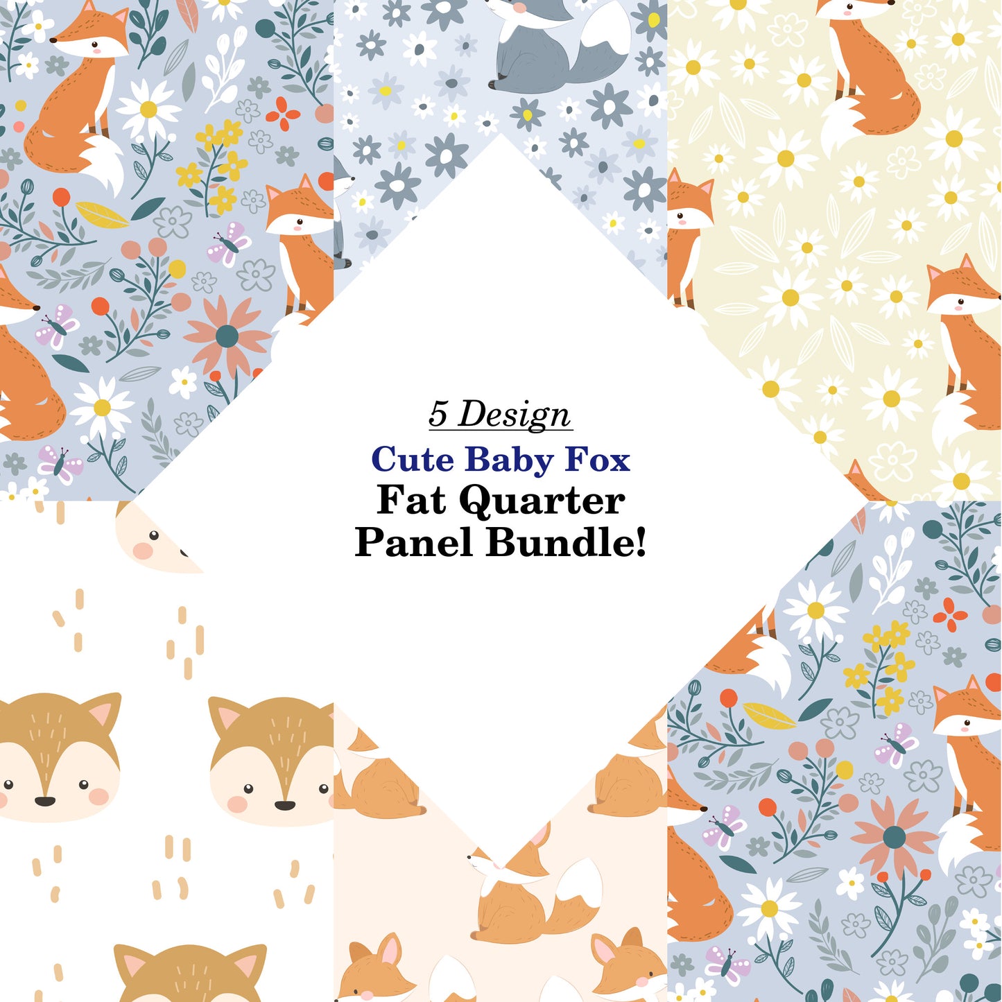 Cute Baby Fox Fat Quarter Bundle