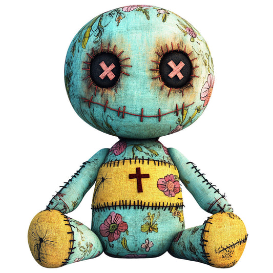 Colorful Voodoo Dolls Fabric Panel 13
