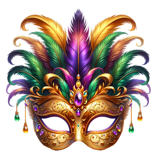 Watercolor Mardi Gras Fabric Panel 9