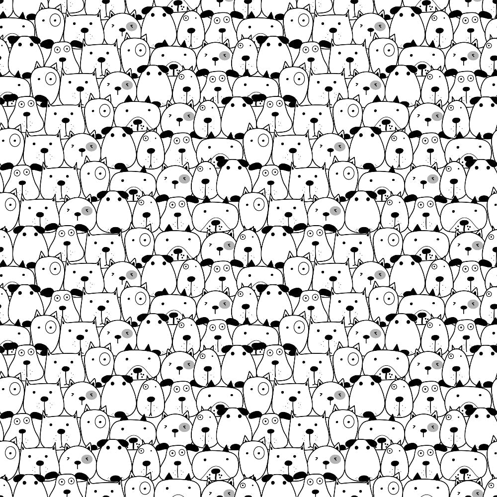 Daily Deal: Cute Dogs Pattern 8 Quilting Cotton Fabric - 45" x 1 Yard"