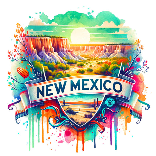 US States Retro Travel Fabric Panel 11