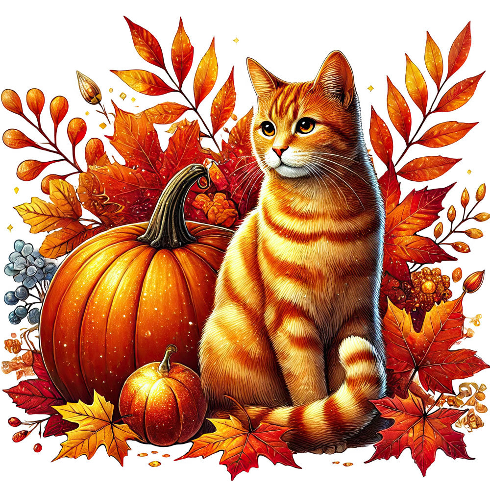 Autumn Cats Fabric Panel 13