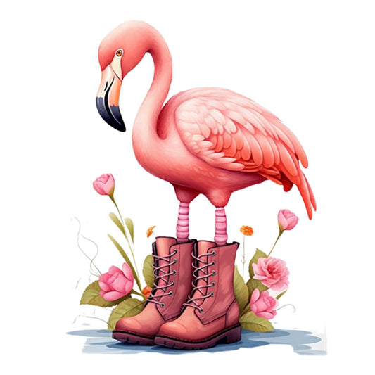 Flamingos in Boots Fabric Panel 2
