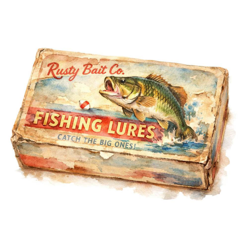 Vintage Fishing Fabric Panel 52