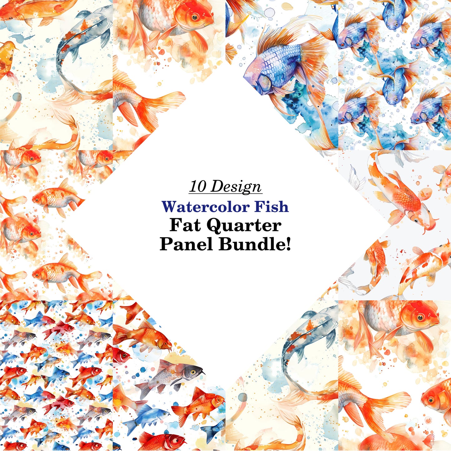 Watercolor Fish Fat Quarter Bundle