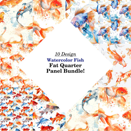 Watercolor Fish Fat Quarter Bundle