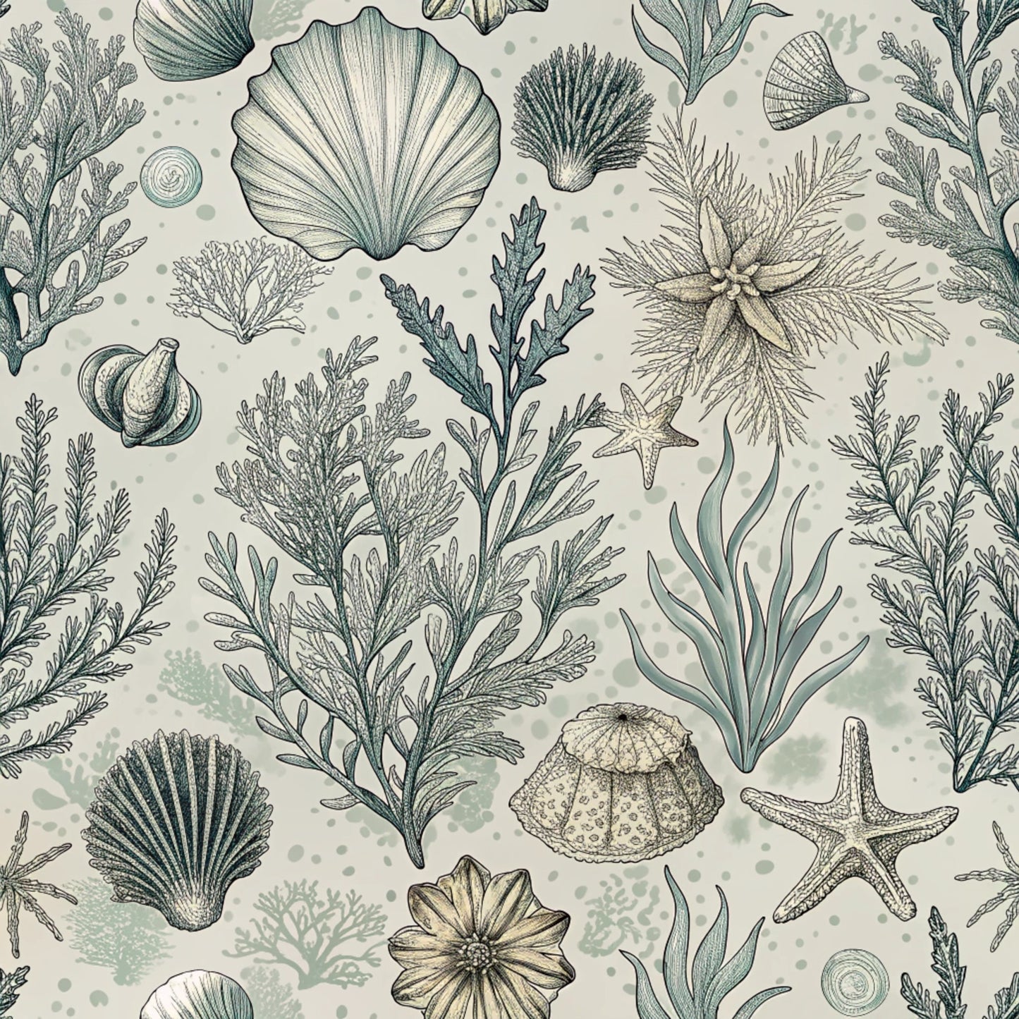 Magical Sea Pattern 8 Quilting Cotton Fabric