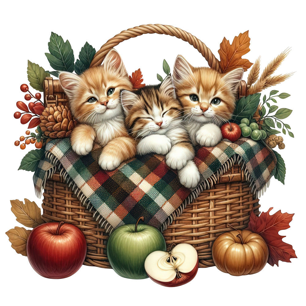 Autumn Cats Fabric Panel 29