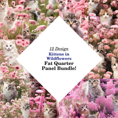 Kittens in Wildflowers Fat Quarter Bundle