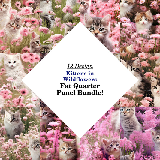 Kittens in Wildflowers Fat Quarter Bundle