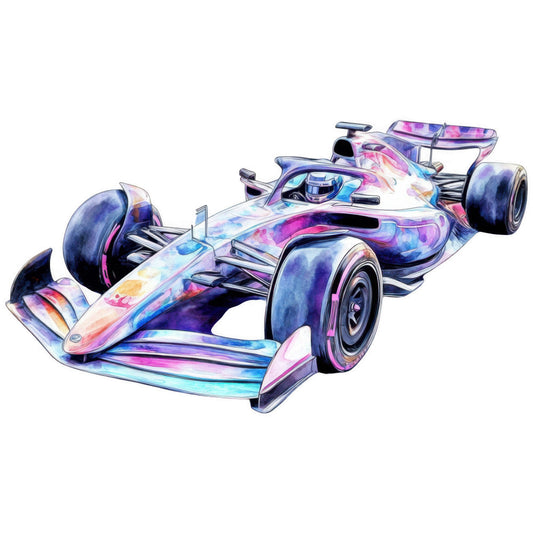 Watercolor Formula Racing Fabric Panel 15
