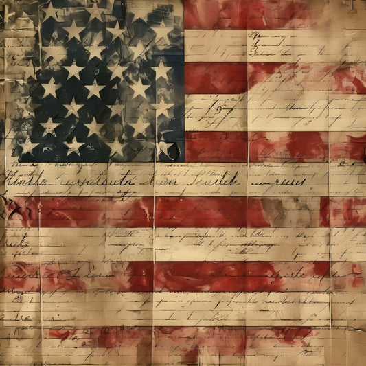 Vintage Patriotic Fabric Panel 19