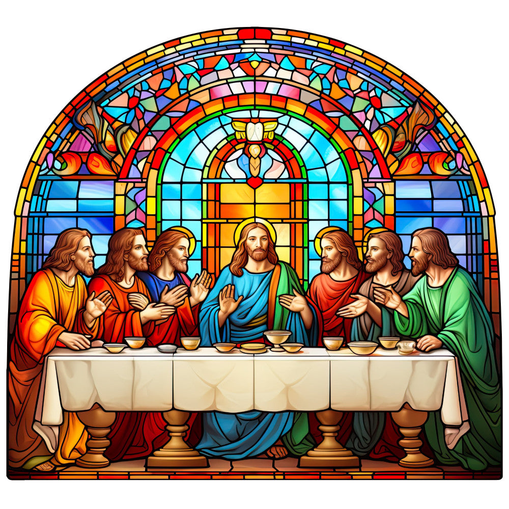 The Last Supper Stained Glass Fabric Panel 4