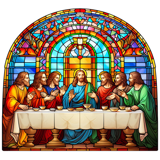 The Last Supper Stained Glass Fabric Panel 4