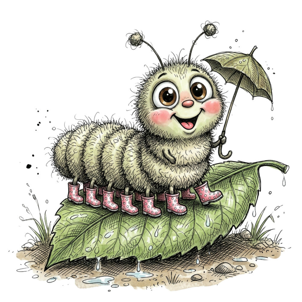 Summer Whimsical Caterpillar Fabric Panel 27