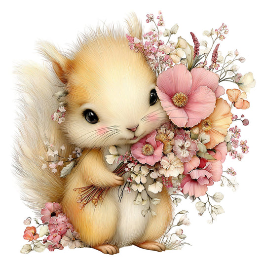Whimsical Summer Squirrel Fabric Panel 17