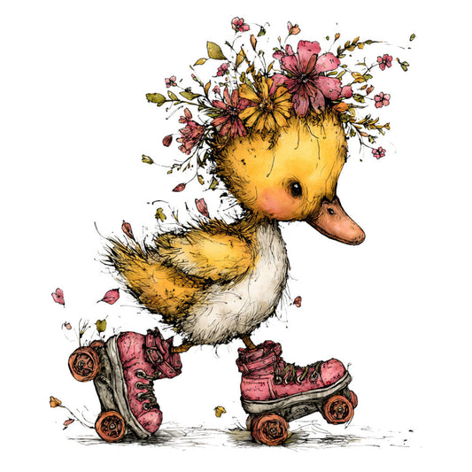 Whimsical Spring Duck Fabric Panel 4
