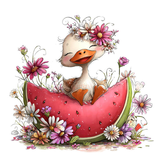 Whimsical Summer Goose Fabric Panel 26