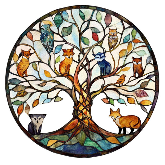 Tree of Life Stained Glass Fabric Panel 10