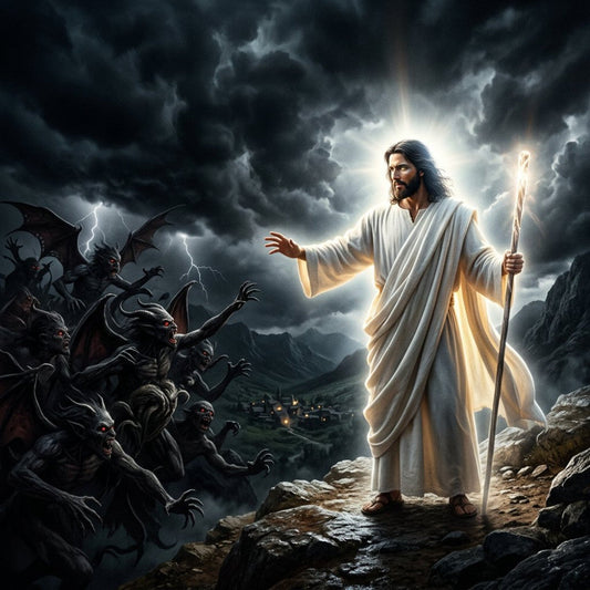 Jesus Conquering Sin Fabric Panel 1