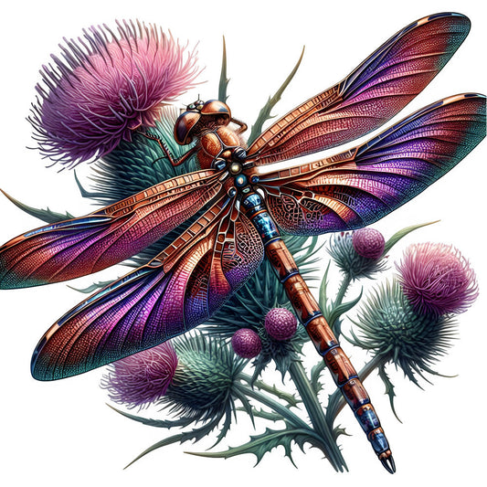 Dragonfly Flower Fabric Panel 7