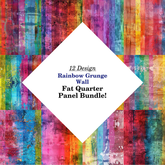 Rainbow Grunge Wall Fat Quarter Bundle