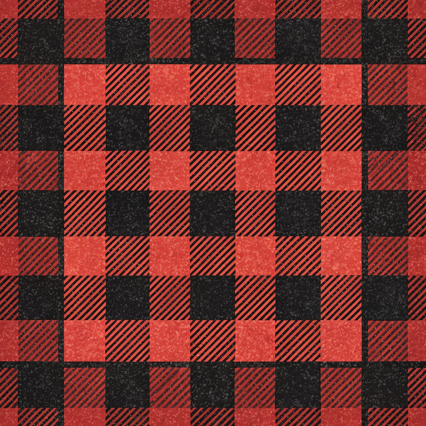 red, black, buffalo plaid, checkered pattern, gingham, plaid design, quilting cotton, fabric panel, alternating squares, diagonal stripes, rustic, country style, geometric pattern, textured appearance, cabin decor, lumberjack plaid, woven effect, square blocks, contrasting colors, vintage plaid