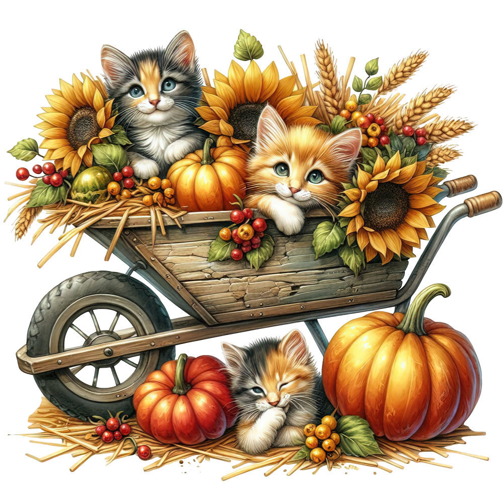 Autumn Cats Fabric Panel 49