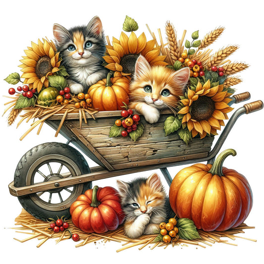 Autumn Cats Fabric Panel 49