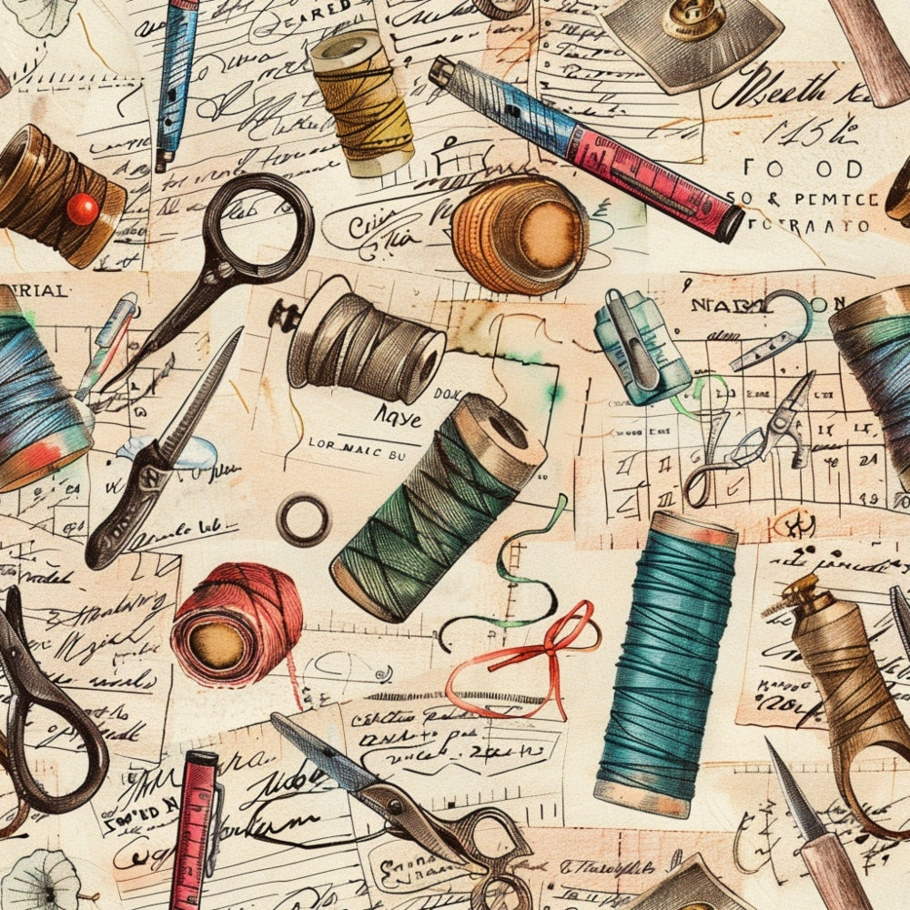 Daily Deal: Sewing Journal Pattern 4 Quilting Cotton Fabric - 45" x 1 Yard"