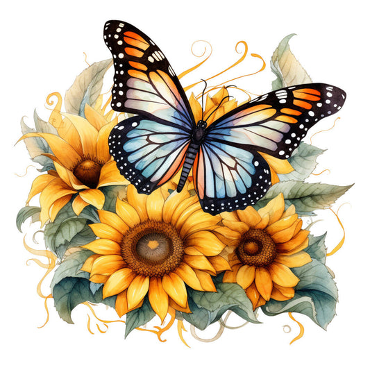 Sunflowers and Butterflies Fabric Panel 19
