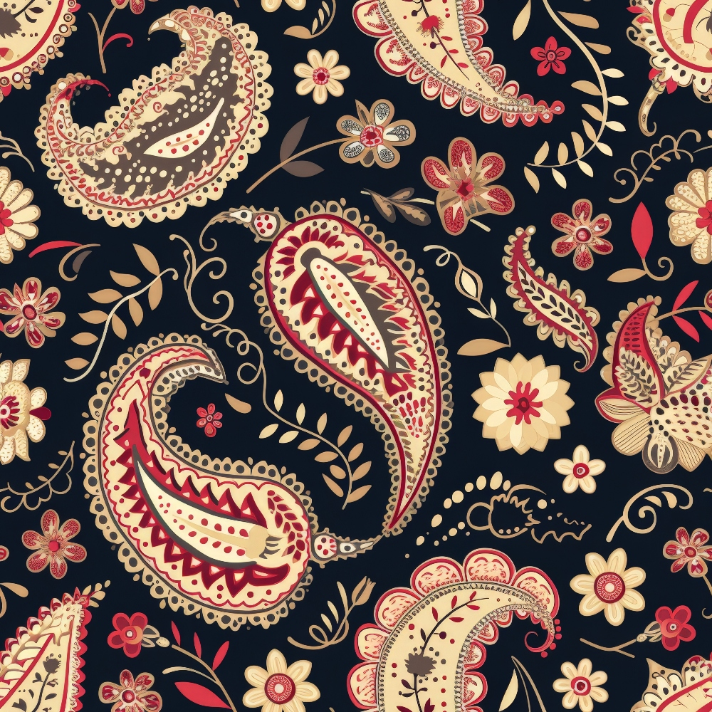 Daily Deal: Boho Floral Paisley Pattern 10 Quilting Cotton Fabric - 45" x 1 Yard"