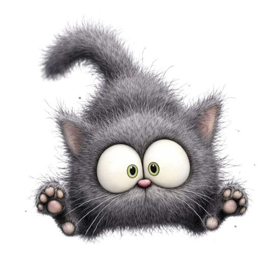 Cute Gray Cat Fabric Panel 9