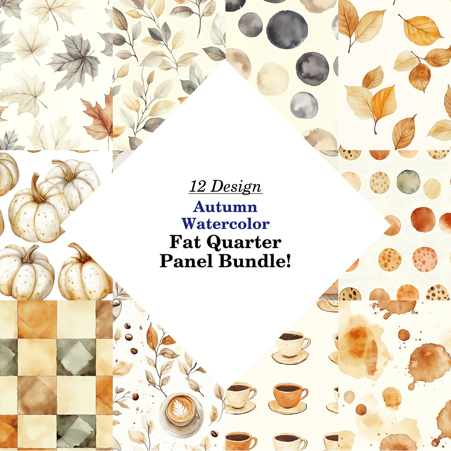 Autumn Watercolor Fat Quarter Bundle