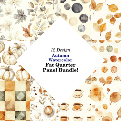 Autumn Watercolor Fat Quarter Bundle