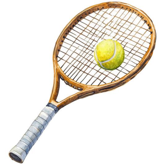 Watercolor Tennis Fabric Panel 10