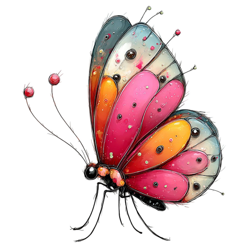 Whimsical Summer Butterfly Fabric Panel 18