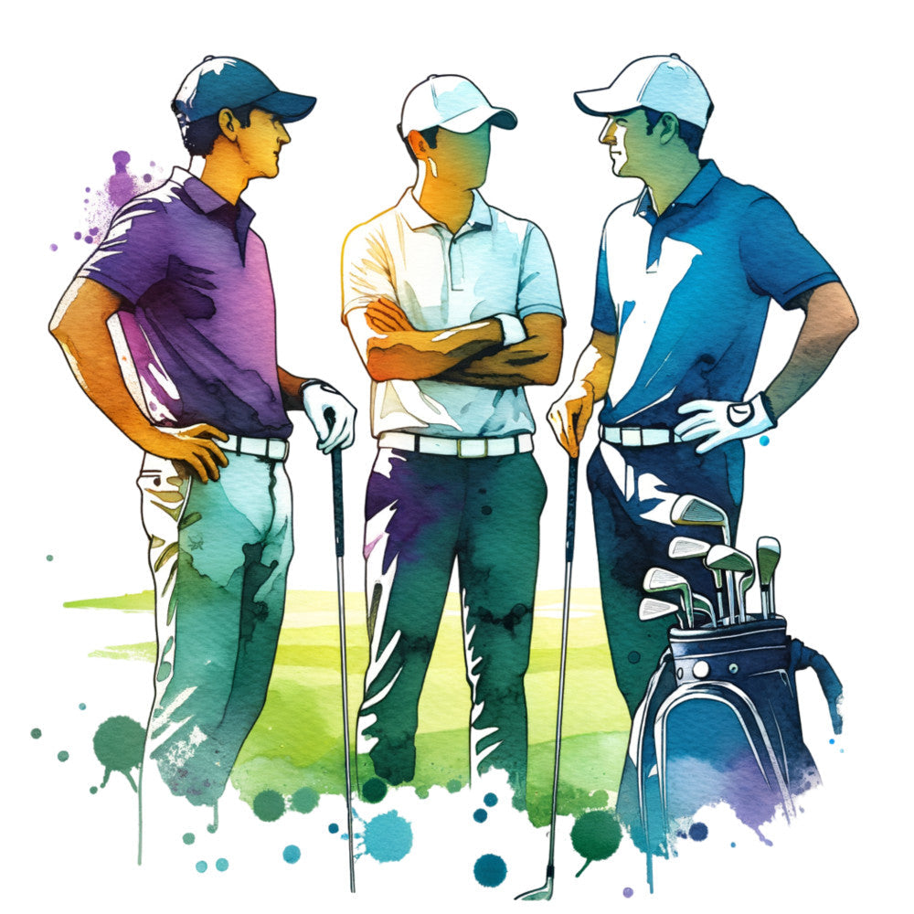 Watercolor Golf Fabric Panel 3