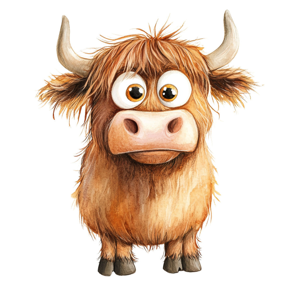Adorable Highland Cow Fabric Panel 23