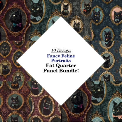 Fancy Feline Portraits Fat Quarter Bundle