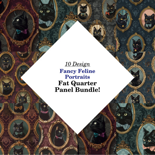 Fancy Feline Portraits Fat Quarter Bundle