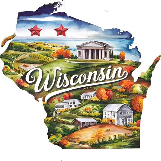 Classic US States Fabric Panel 46