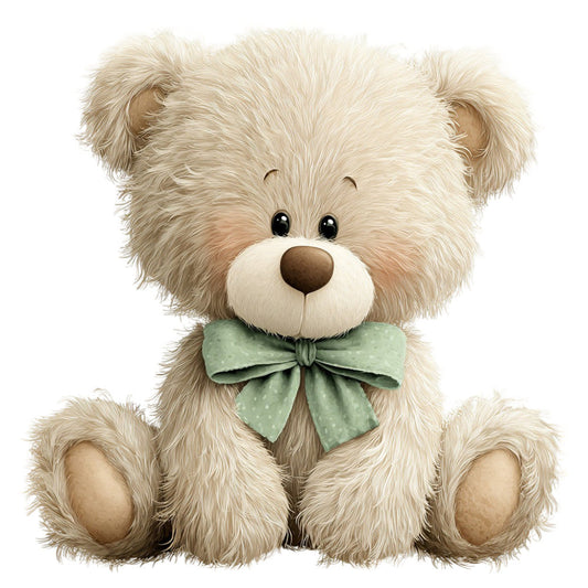 Watercolor Teddy Bear Fabric Panel 17