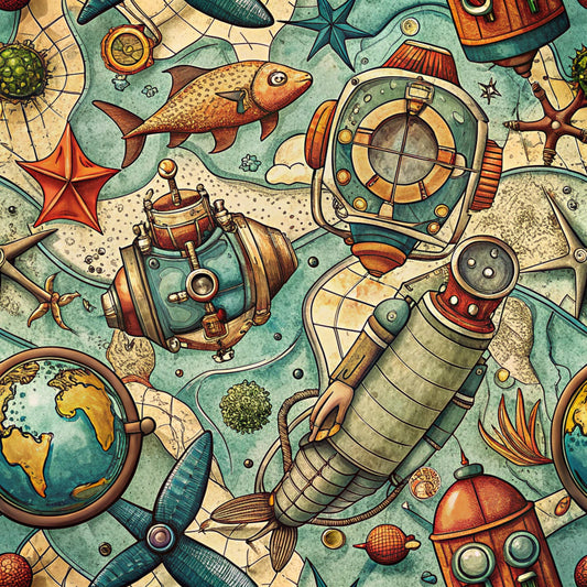 Magical Sea Pattern 14 Quilting Cotton Fabric