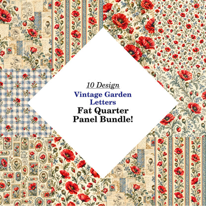 Vintage Garden Letters Fat Quarter Bundle