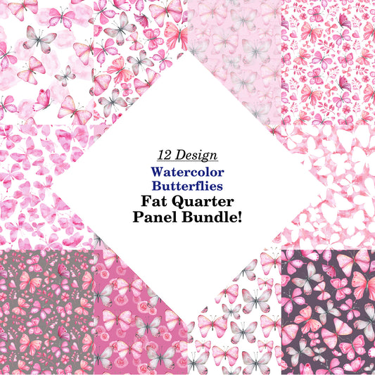 Watercolor Butterflies Fat Quarter Bundle
