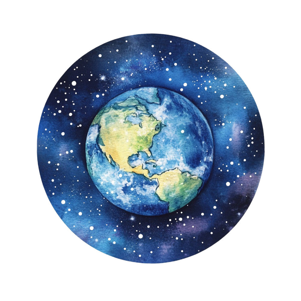 Watercolor Space Adventure Fabric Panel 27